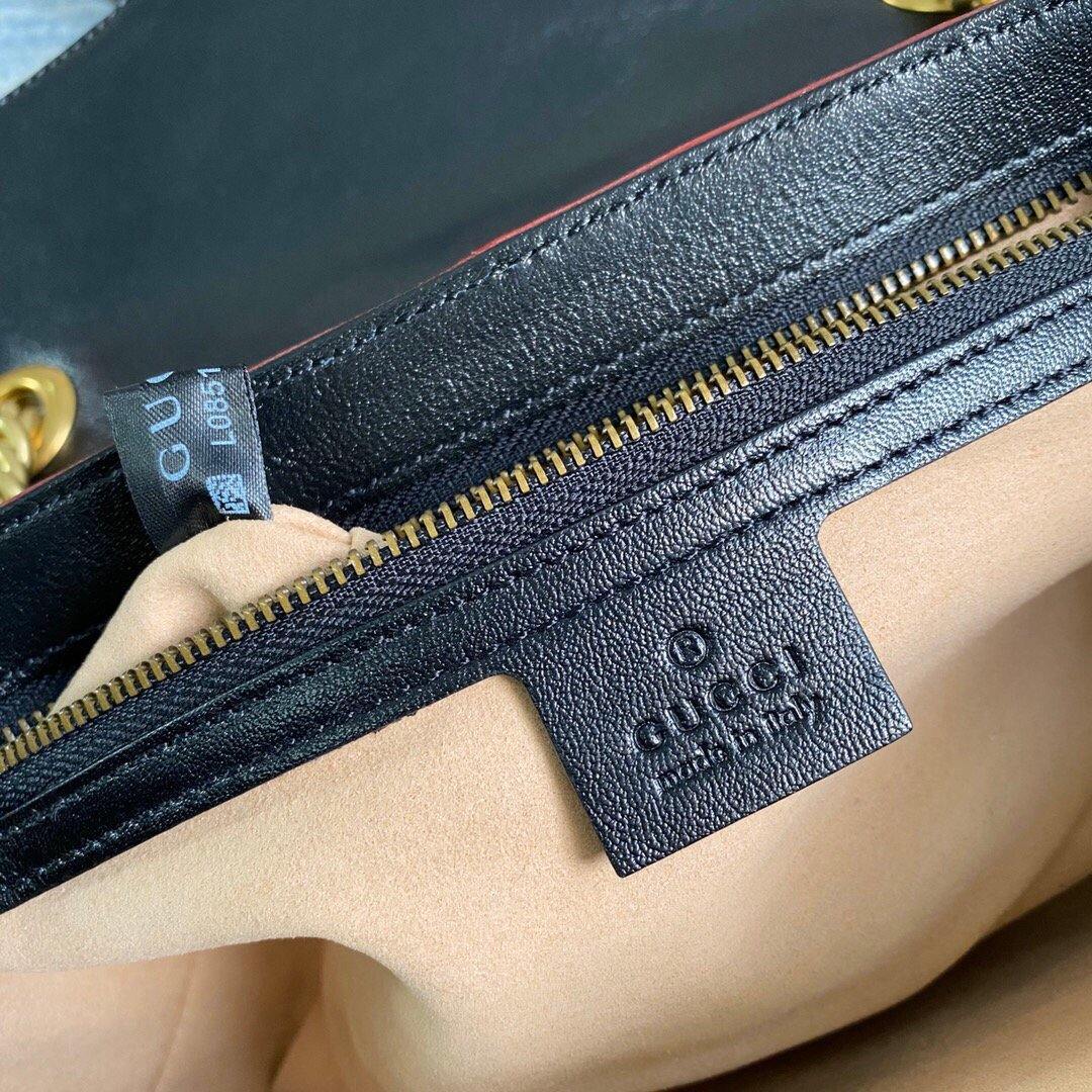 Gucci 443497 GG Marmont Matelass¨¦ Shoulder Bag Black Yellow - luxibagsmall