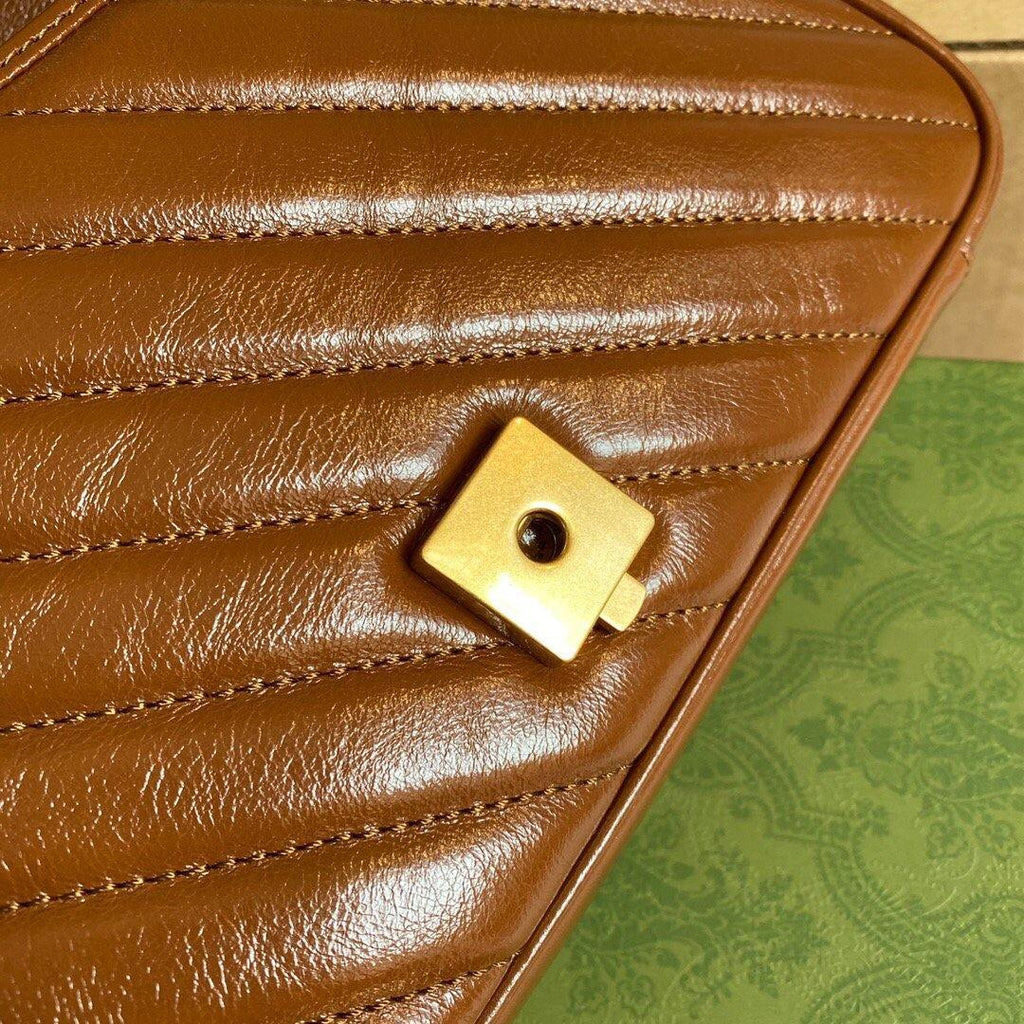 Gucci 443497 GG Marmont Matelass¨¦ shoulder Bag Brown - luxibagsmall