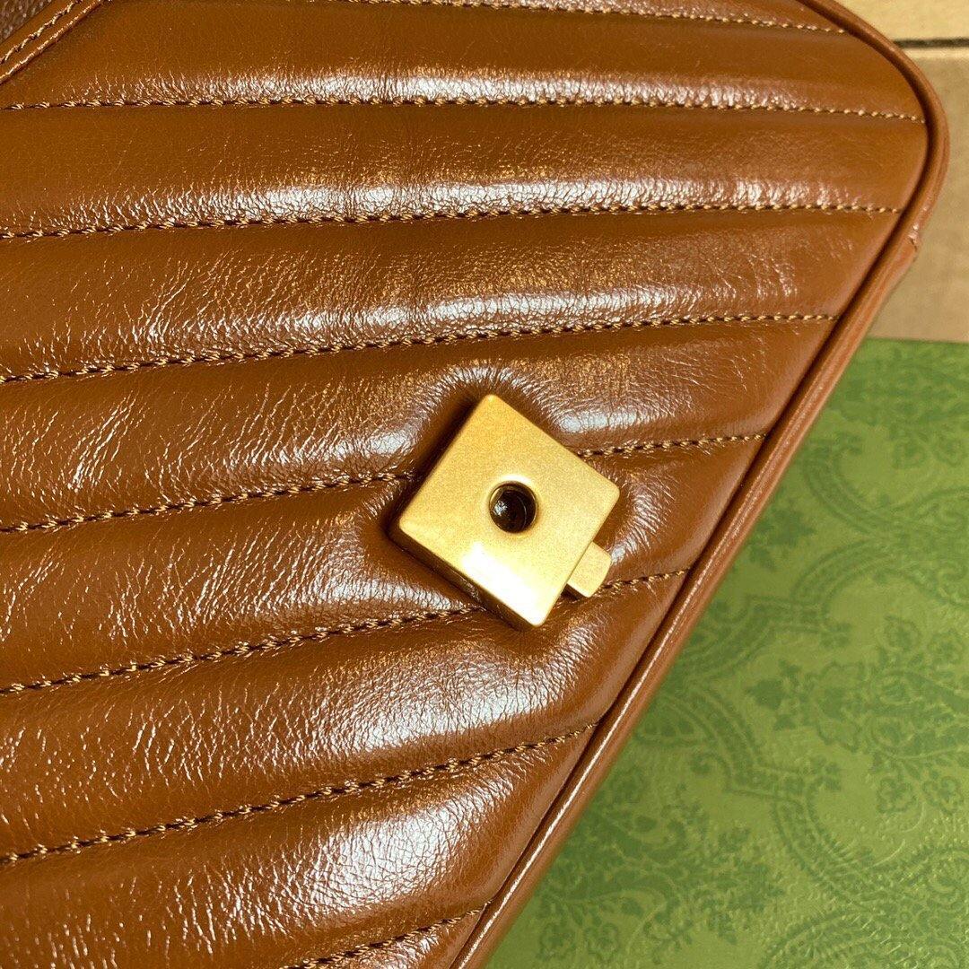 Gucci 443497 GG Marmont Matelass¨¦ shoulder Bag Brown - luxibagsmall