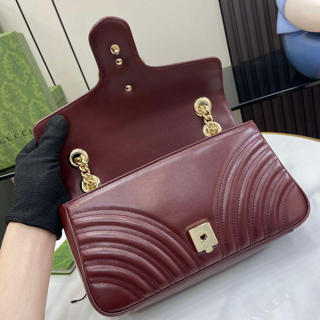 Gucci 443497 GG Marmont Matelass¨¦ shoulder Bag Dark Red