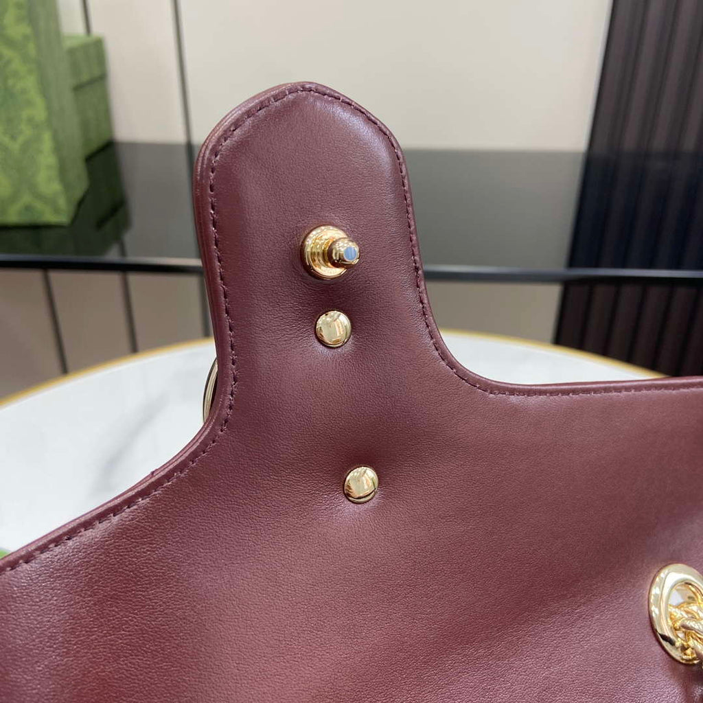 Gucci 443497 GG Marmont Matelass¨¦ shoulder Bag Dark Red