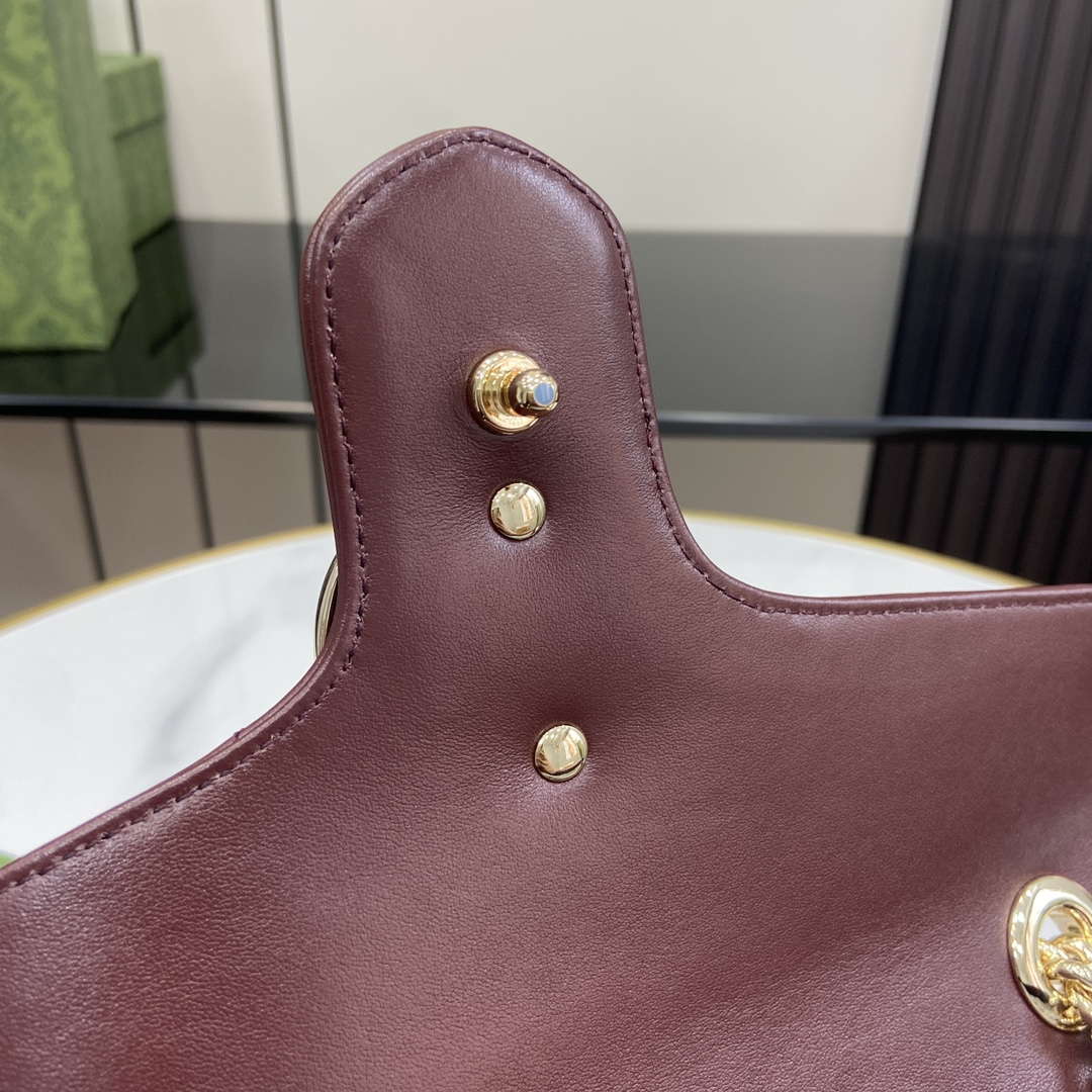 Gucci 443497 GG Marmont Matelass¨¦ shoulder Bag Dark Red