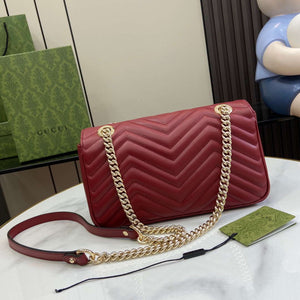 Gucci 443497 GG Marmont Matelass¨¦ shoulder Bag Wine Red - Default Title - View 3