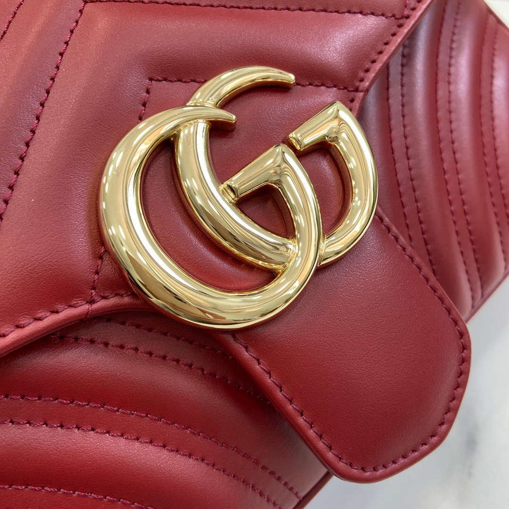 Gucci 443497 GG Marmont Matelass¨¦ shoulder Bag Wine Red