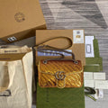 Gucci 443497 GG Marmont Matelass¨¦ shoulder Sequin Bag Gold - luxibagsmall