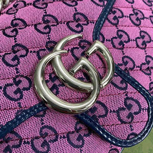 Gucci 443497 GG Marmont Multicolour Small Shoulder Bag Purple - luxibagsmall