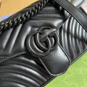 Gucci 443497 GG Marmont Small Shoulder Bag Black - Default Title - View 5