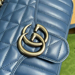 Gucci 443497 GG Marmont Small Shoulder Bag Blue - Default Title - View 5