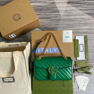 Gucci 443497 GG Marmont Small Shoulder Bag Green - Default Title - View 2
