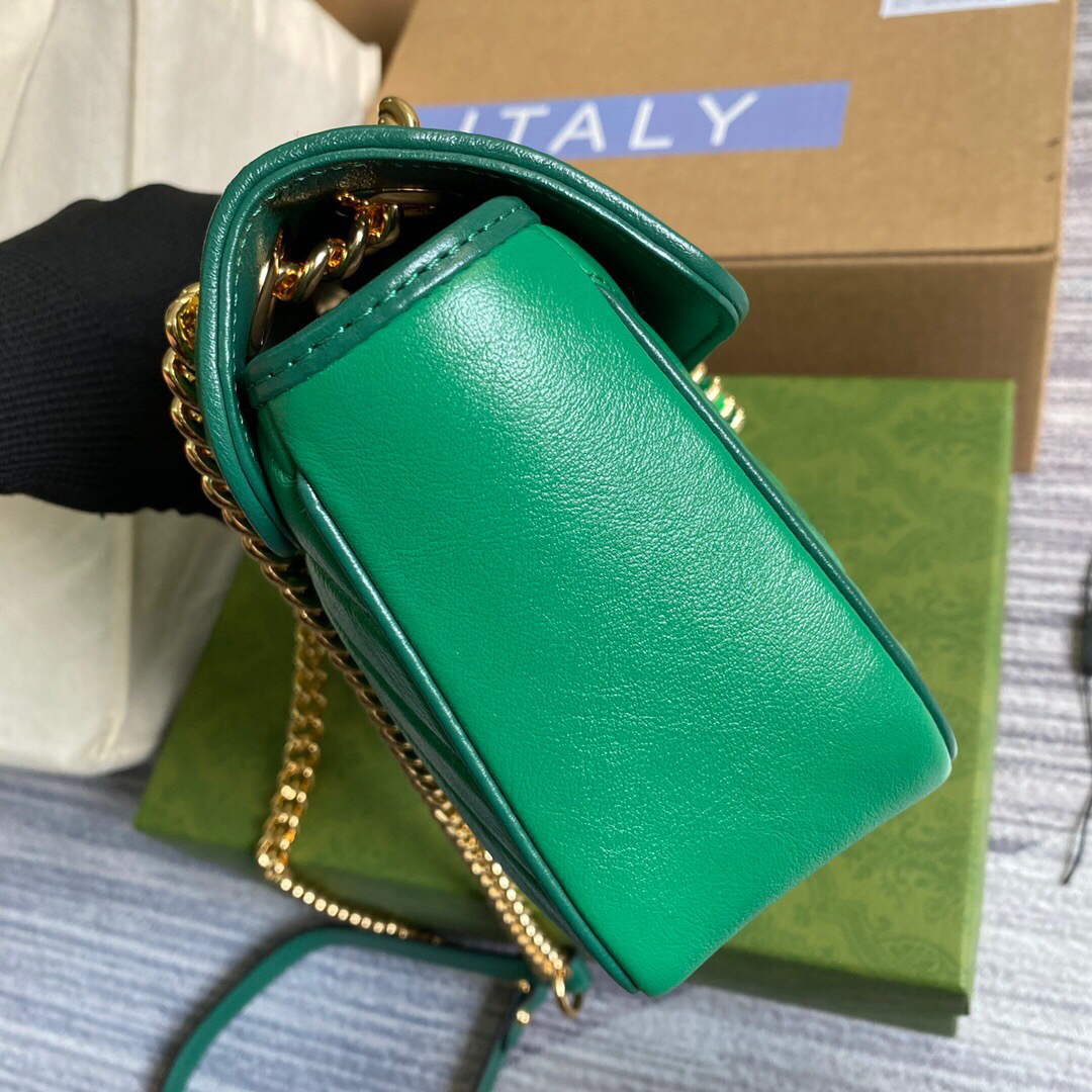 Gucci 443497 GG Marmont Small Shoulder Bag Green - Default Title - View 4