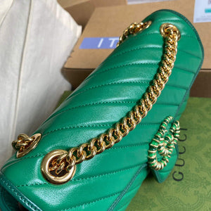 Gucci 443497 GG Marmont Small Shoulder Bag Green - Default Title - View 5