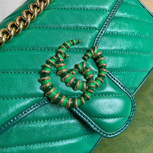 Gucci 443497 GG Marmont Small Shoulder Bag Green - Default Title - View 6