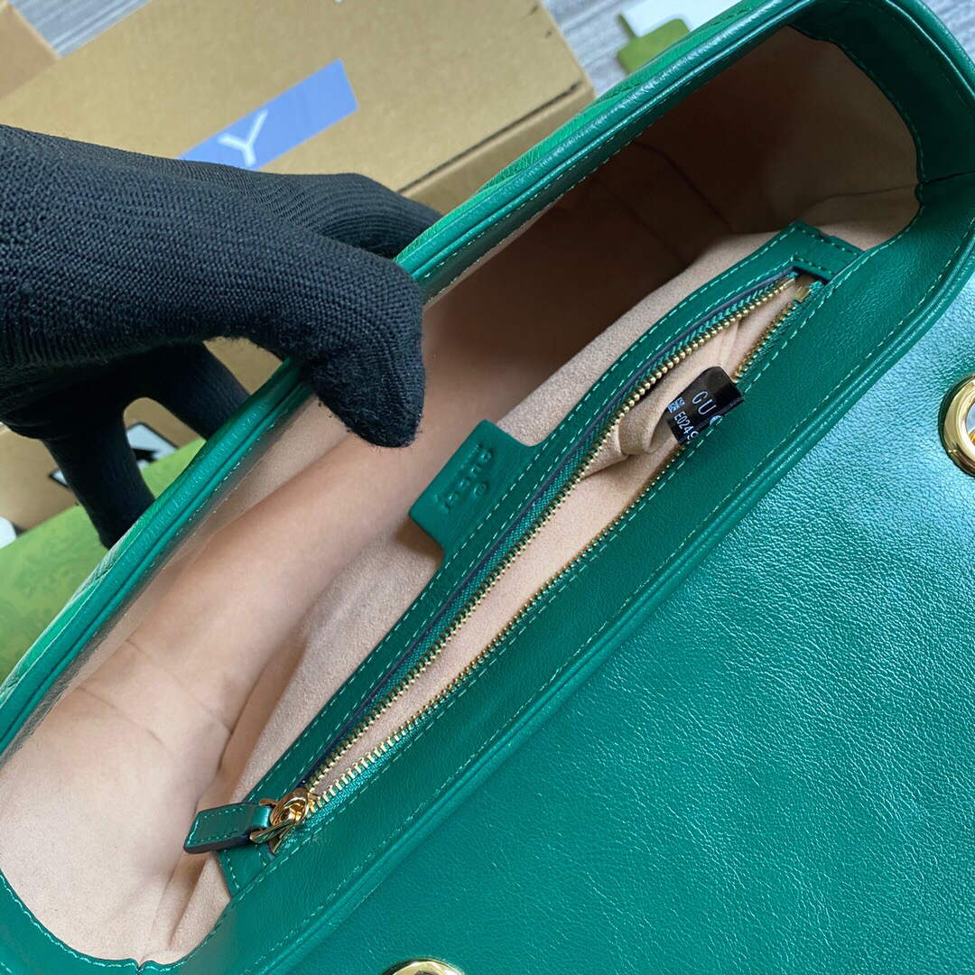 Gucci 443497 GG Marmont Small Shoulder Bag Green - Default Title - View 8