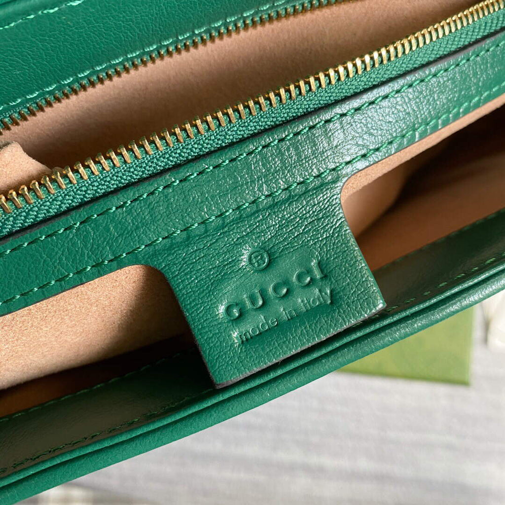 Gucci 443497 GG Marmont Small Shoulder Bag Green