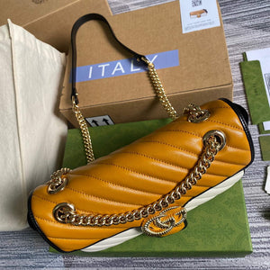 Gucci 443497 GG Marmont Small Shoulder Bag Yellow White - Default Title - View 5
