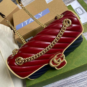 Gucci 443497 GG Marmont Small Shoulder Bag Blue and Red - Default Title - View 7