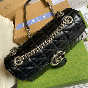 Gucci 443497 GG Marmont Small Shoulder Bag Black - Default Title - View 7