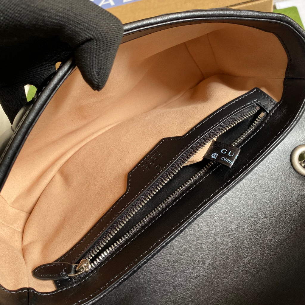 Gucci 443497 GG Marmont Small Shoulder Bag Black