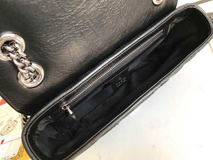 Gucci 443497 GG Marmont Small Shoulder Sequin Bag Black - luxibagsmall