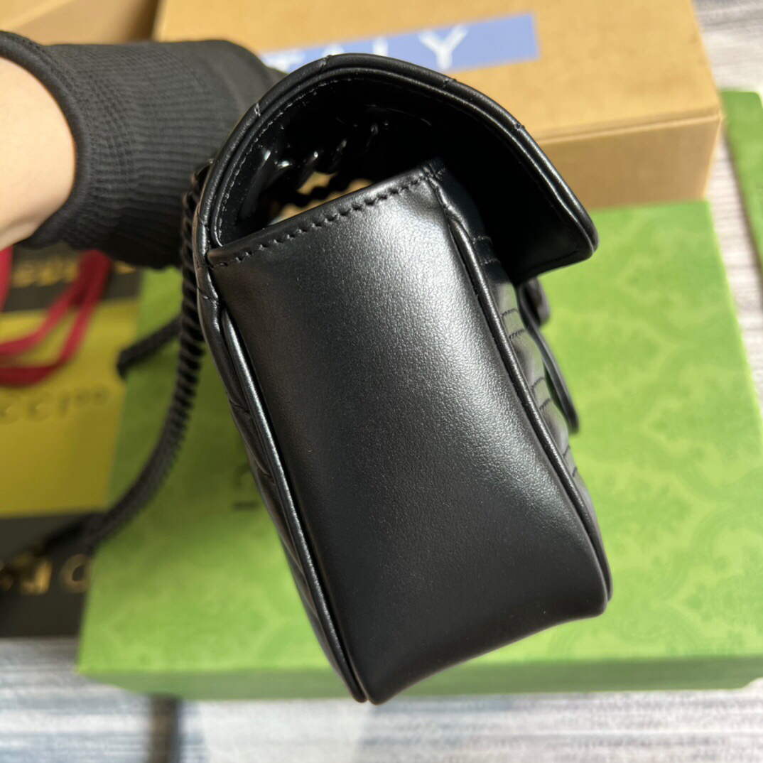 Gucci 446744 GG Marmont Matelass¨¦ Mini Bag Black