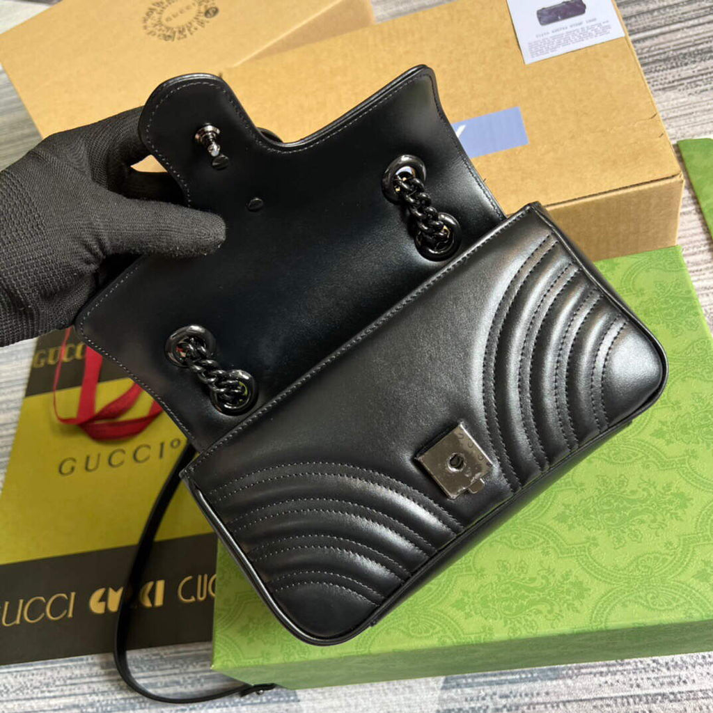 Gucci 446744 GG Marmont Matelass¨¦ Mini Bag Black