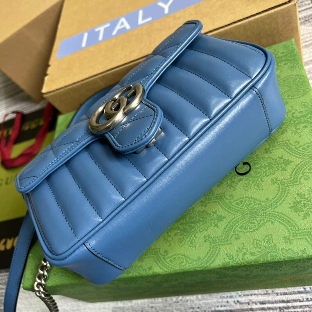 Gucci 446744 GG Marmont Matelass¨¦ Mini Bag Blue