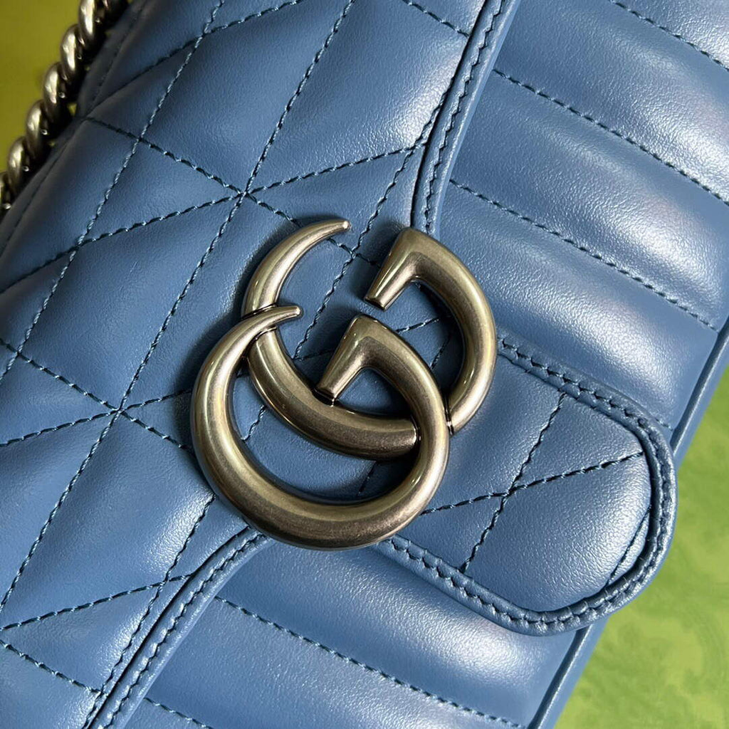 Gucci 446744 GG Marmont Matelass¨¦ Mini Bag Blue
