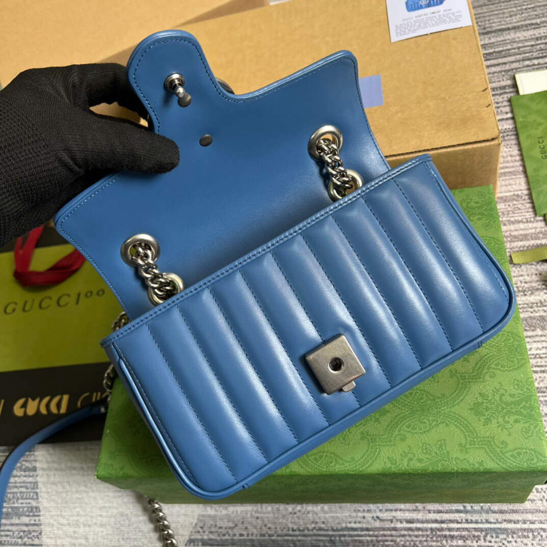 Gucci 446744 GG Marmont Matelass¨¦ Mini Bag Blue