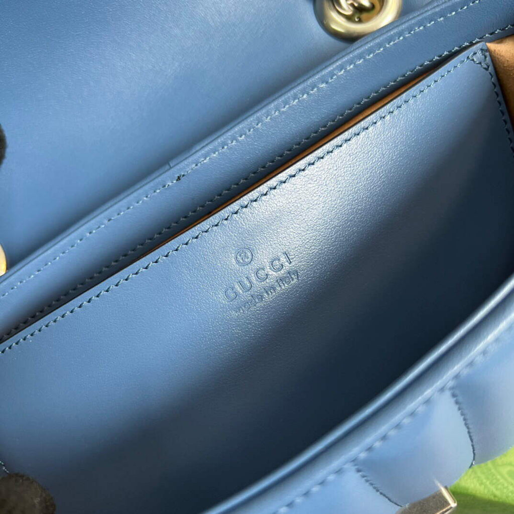 Gucci 446744 GG Marmont Matelass¨¦ Mini Bag Blue