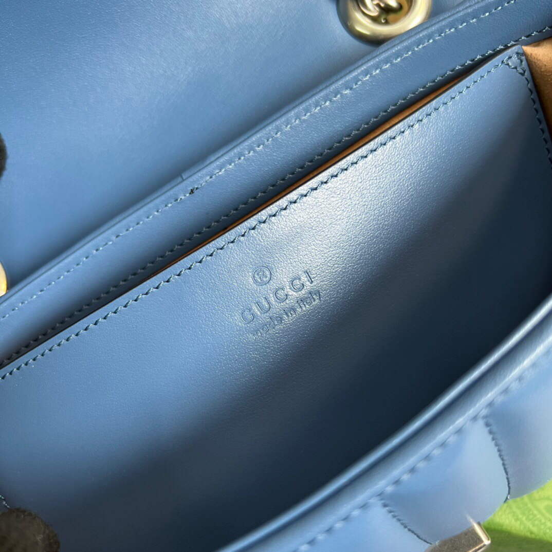 Gucci 446744 GG Marmont Matelass¨¦ Mini Bag Blue