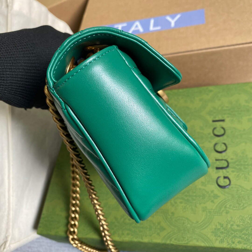 Gucci 446744 GG Marmont Matelass¨¦ Mini Bag Green