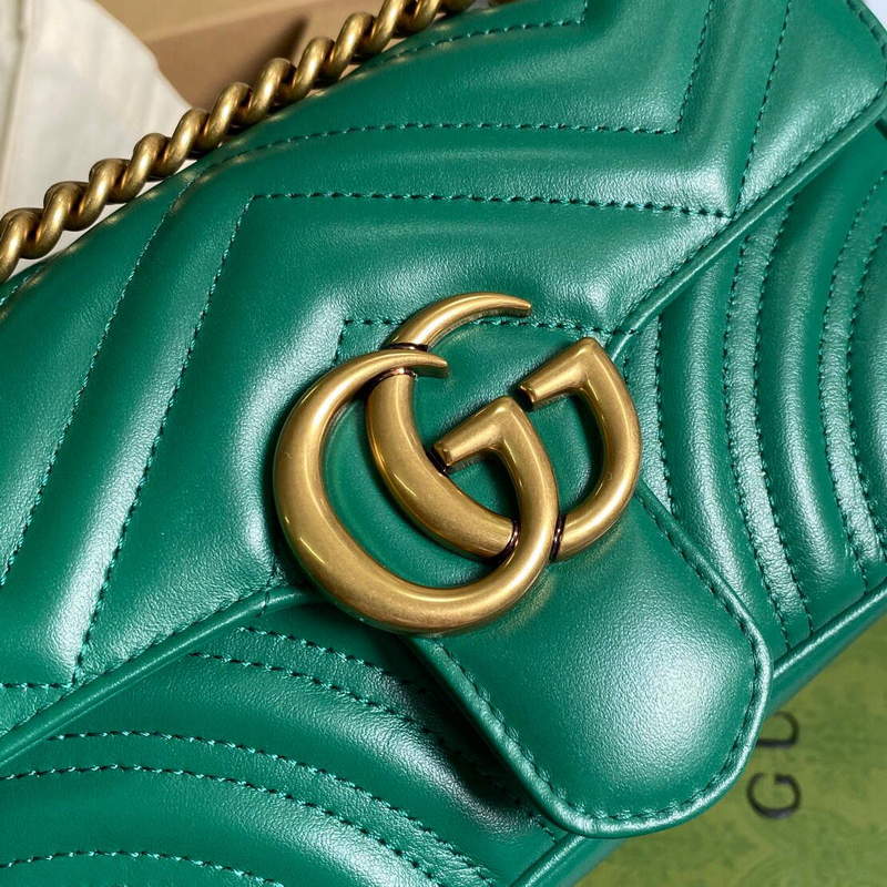 Gucci 446744 GG Marmont Matelass¨¦ Mini Bag Green