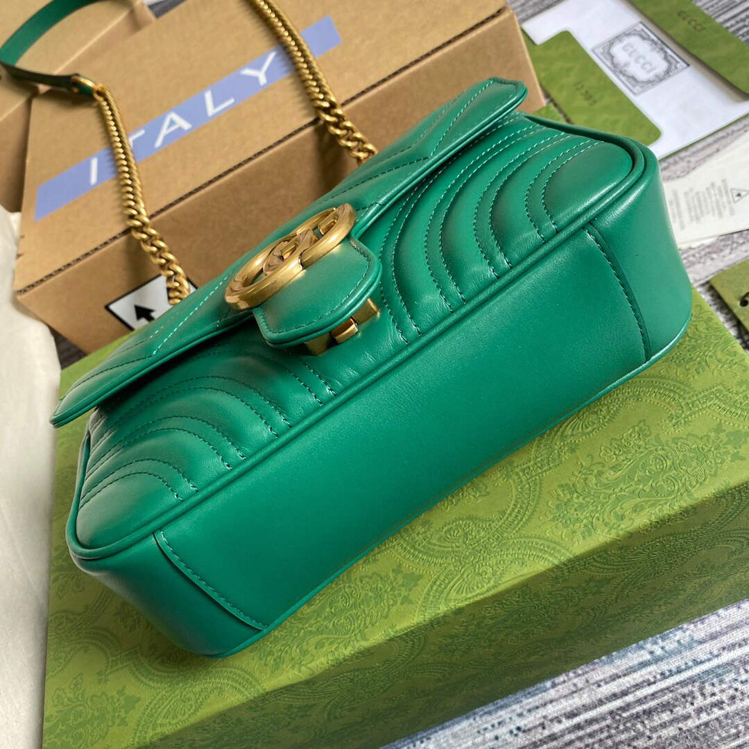 Gucci 446744 GG Marmont Matelass¨¦ Mini Bag Green