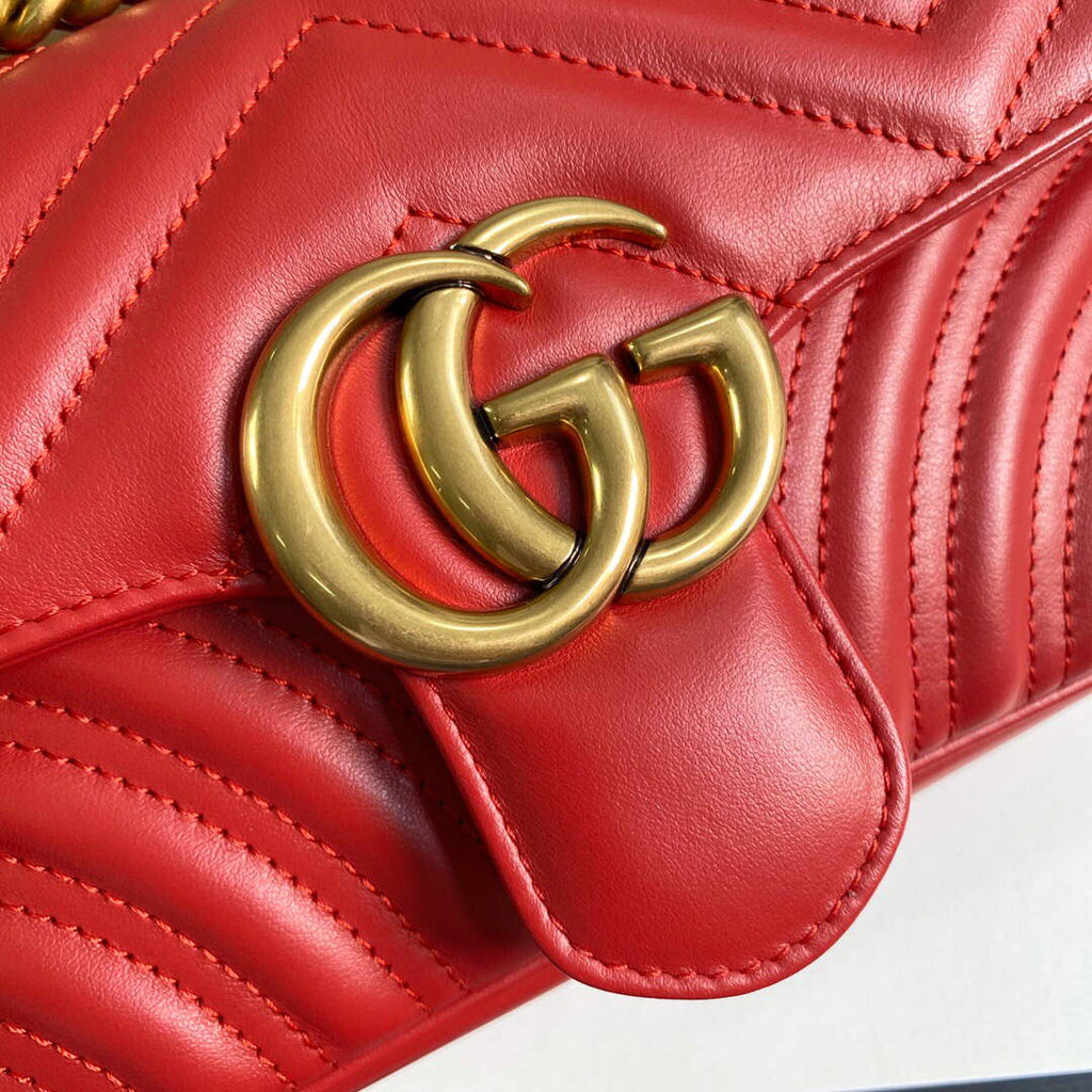 Gucci 446744 GG Marmont Matelass¨¦ Mini Bag Red