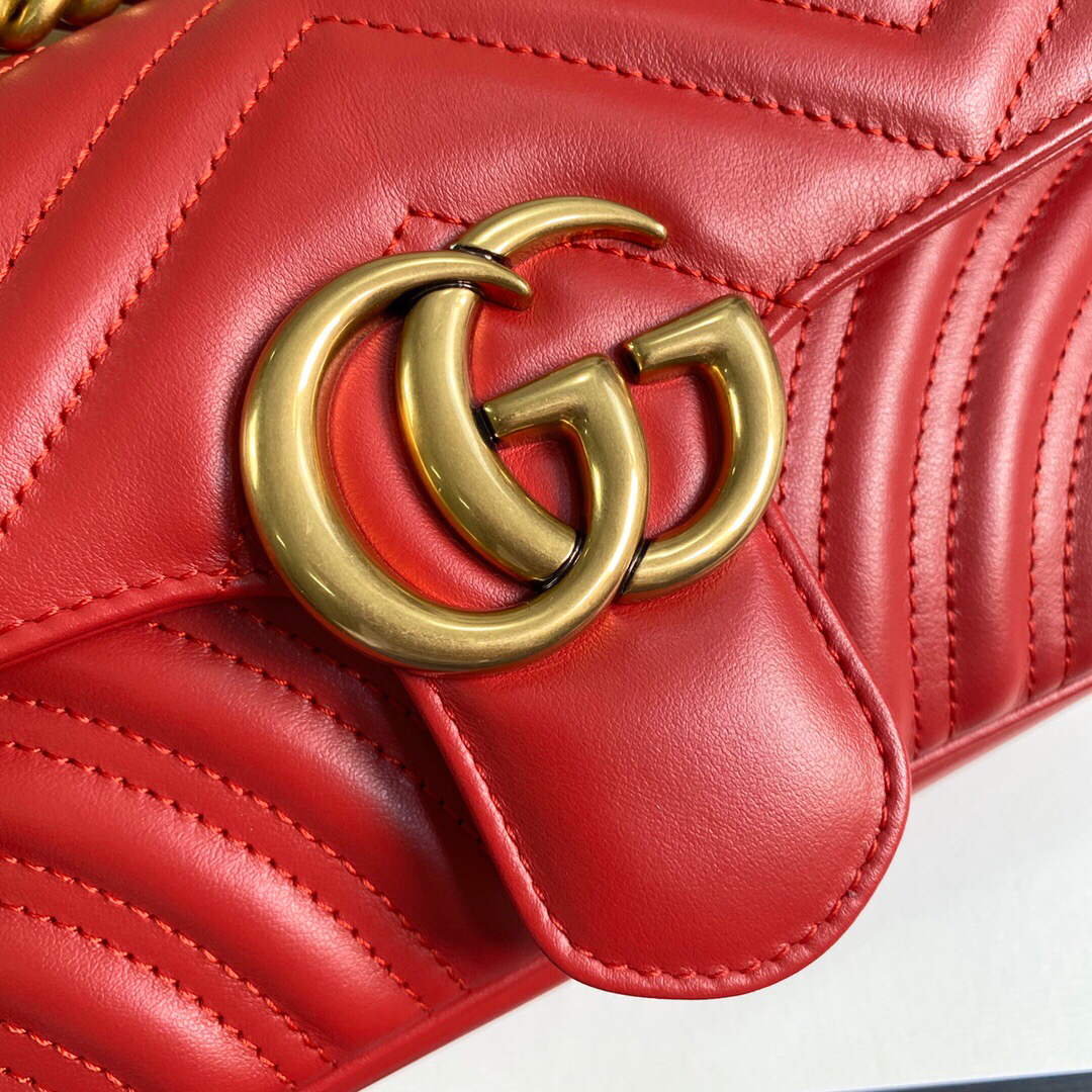 Gucci 446744 GG Marmont Matelass¨¦ Mini Bag Red