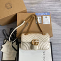Gucci 446744 GG Marmont Matelass¨¦ Mini Bag White