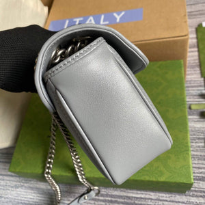 Gucci 446744 GG Marmont Mini Shoulder Bag Grey - Default Title - View 4