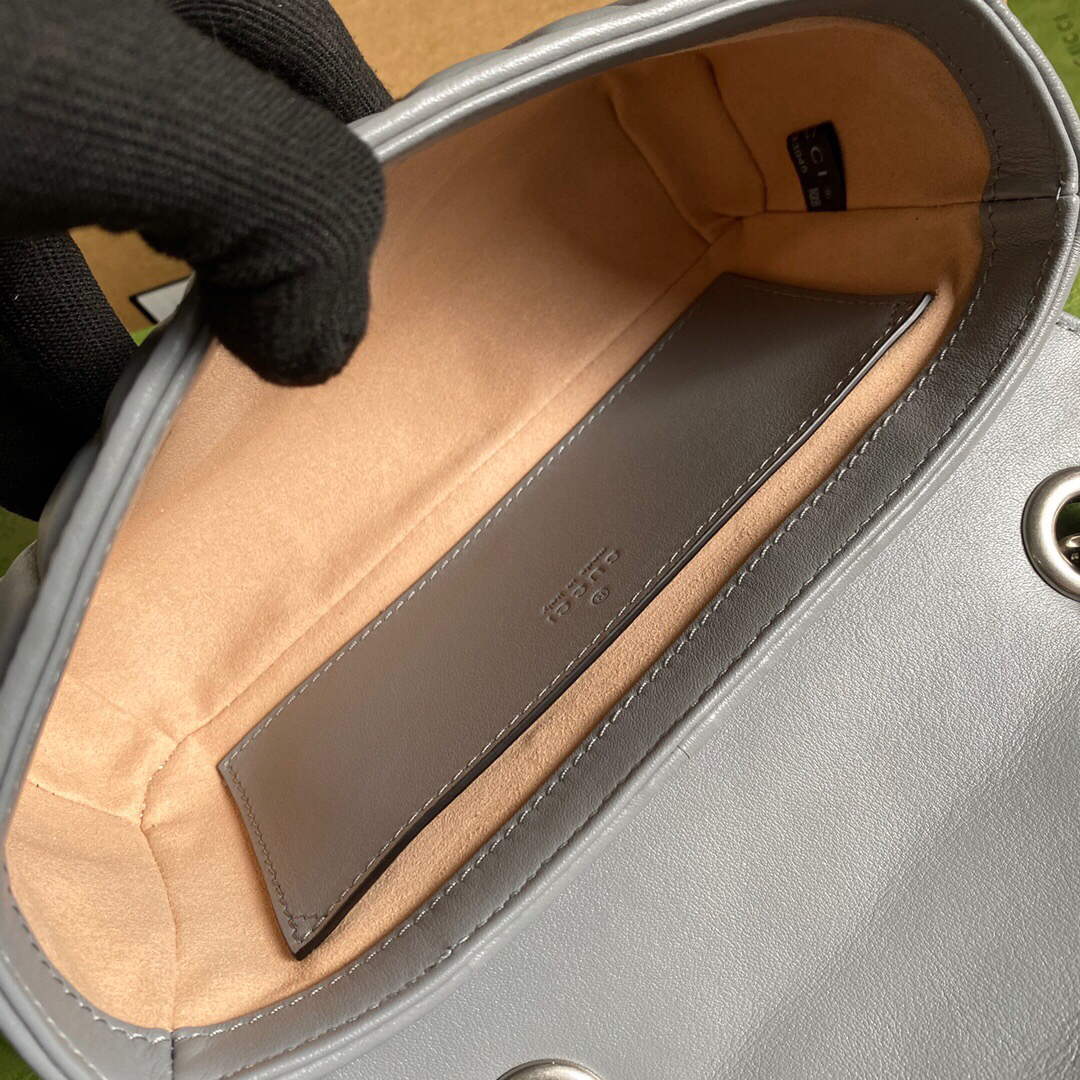 Gucci 446744 GG Marmont Mini Shoulder Bag Grey - Default Title - View 8