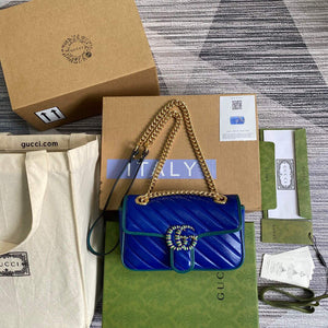 Gucci 446744 GG Marmont Mini Matelass¨¦ Shoulder Bag Dark Blue - Default Title - View 2