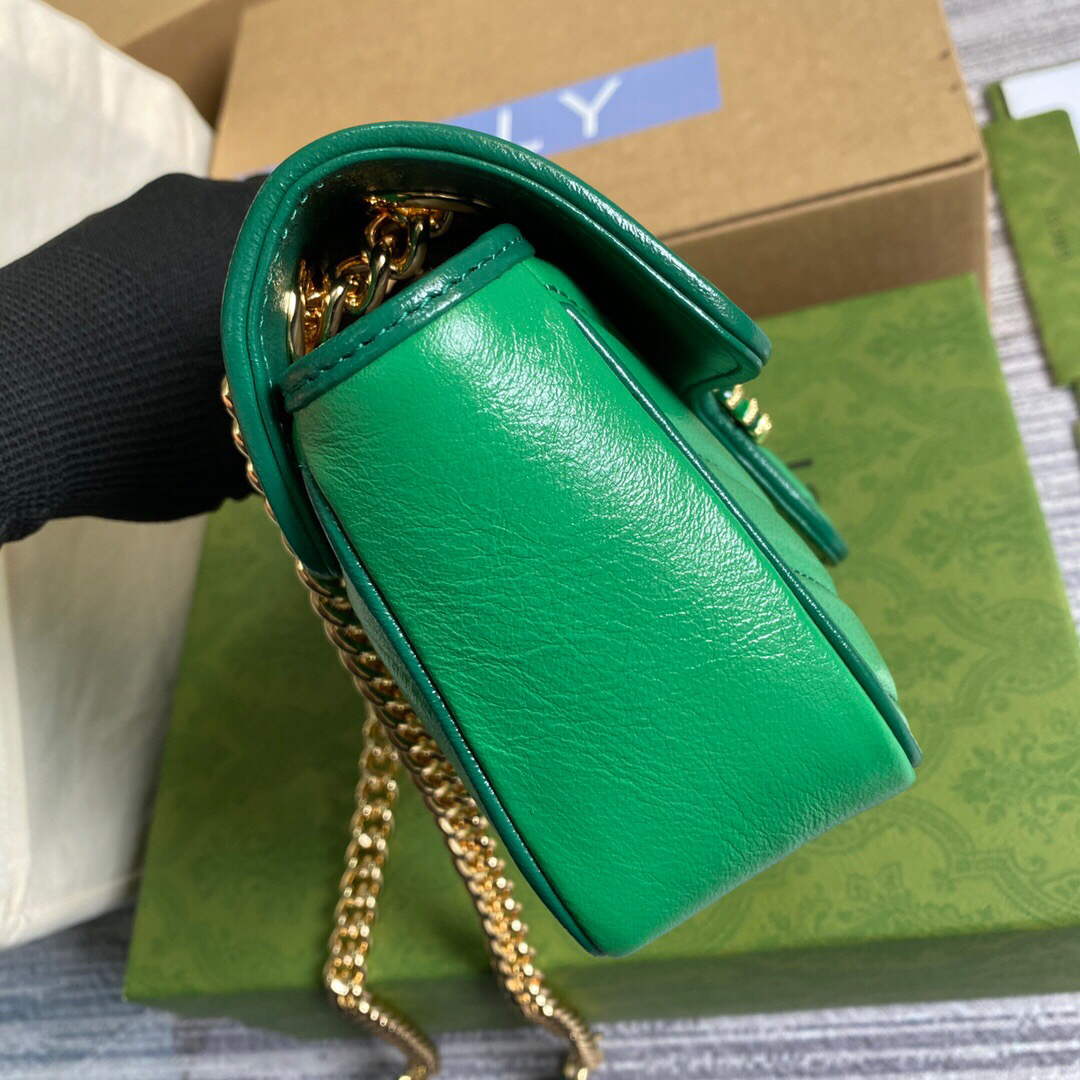 Gucci 446744 GG Marmont Mini Matelass¨¦ Shoulder Bag Green