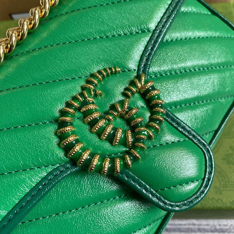 Gucci 446744 GG Marmont Mini Matelass¨¦ Shoulder Bag Green