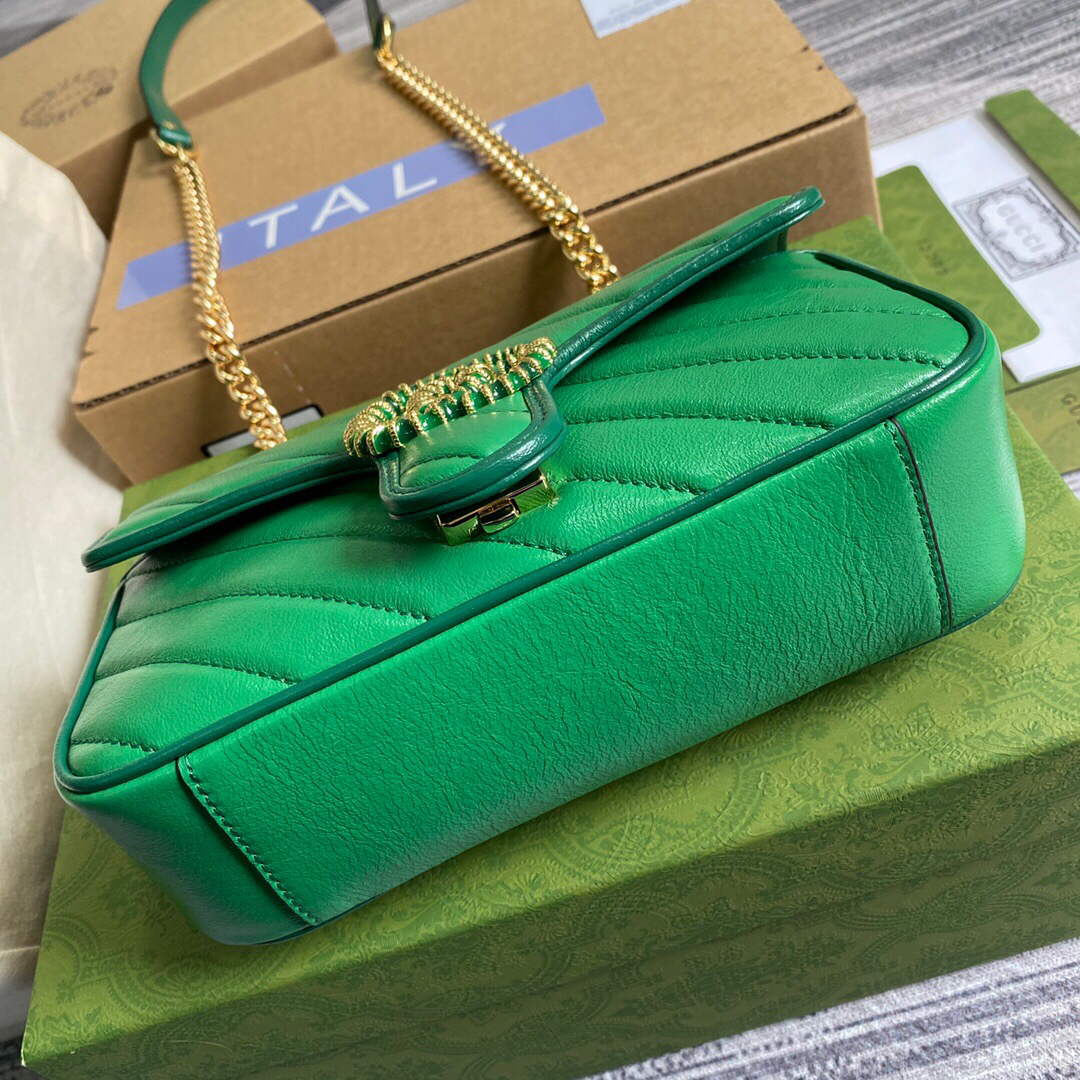 Gucci 446744 GG Marmont Mini Matelass¨¦ Shoulder Bag Green