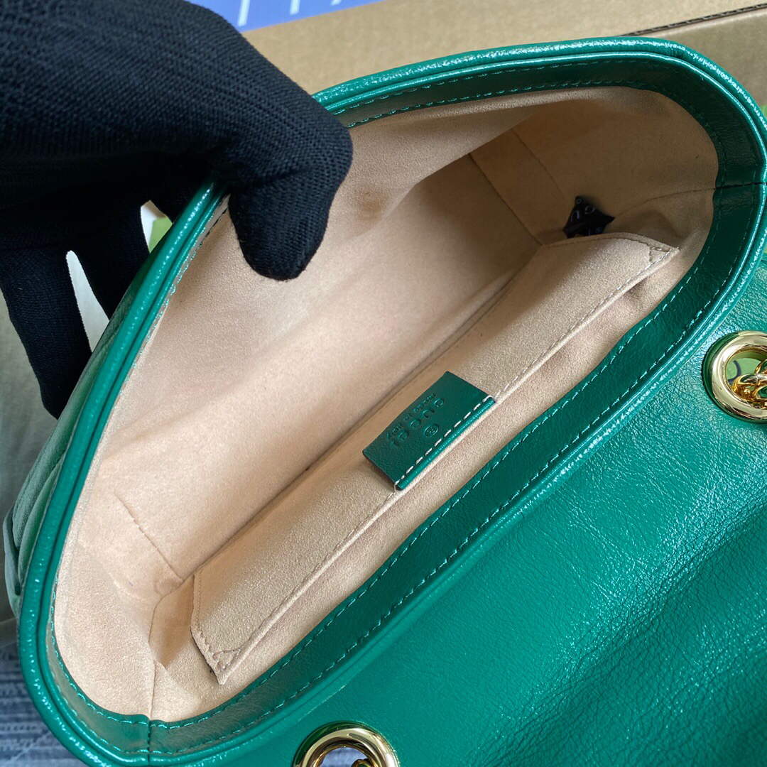 Gucci 446744 GG Marmont Mini Matelass¨¦ Shoulder Bag Green