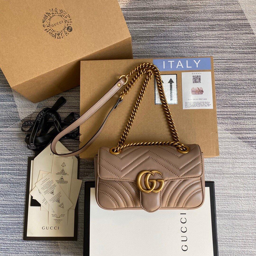 Gucci 446744 GG Marmont Matelass¨¦ Mini Bag Light Pink - luxibagsmall