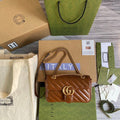 Gucci 446744 GG Marmont Matelass¨¦ Mini Bag Brown - luxibagsmall
