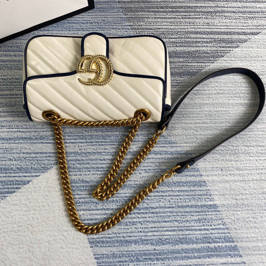 Gucci 446744 GG Marmont Matelass¨¦ Mini Bag Beige - luxibagsmall