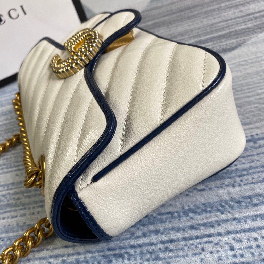 Gucci 446744 GG Marmont Matelass¨¦ Mini Bag Beige - luxibagsmall