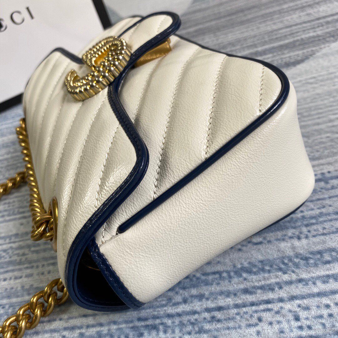 Gucci 446744 GG Marmont Matelass¨¦ Mini Bag Beige - luxibagsmall