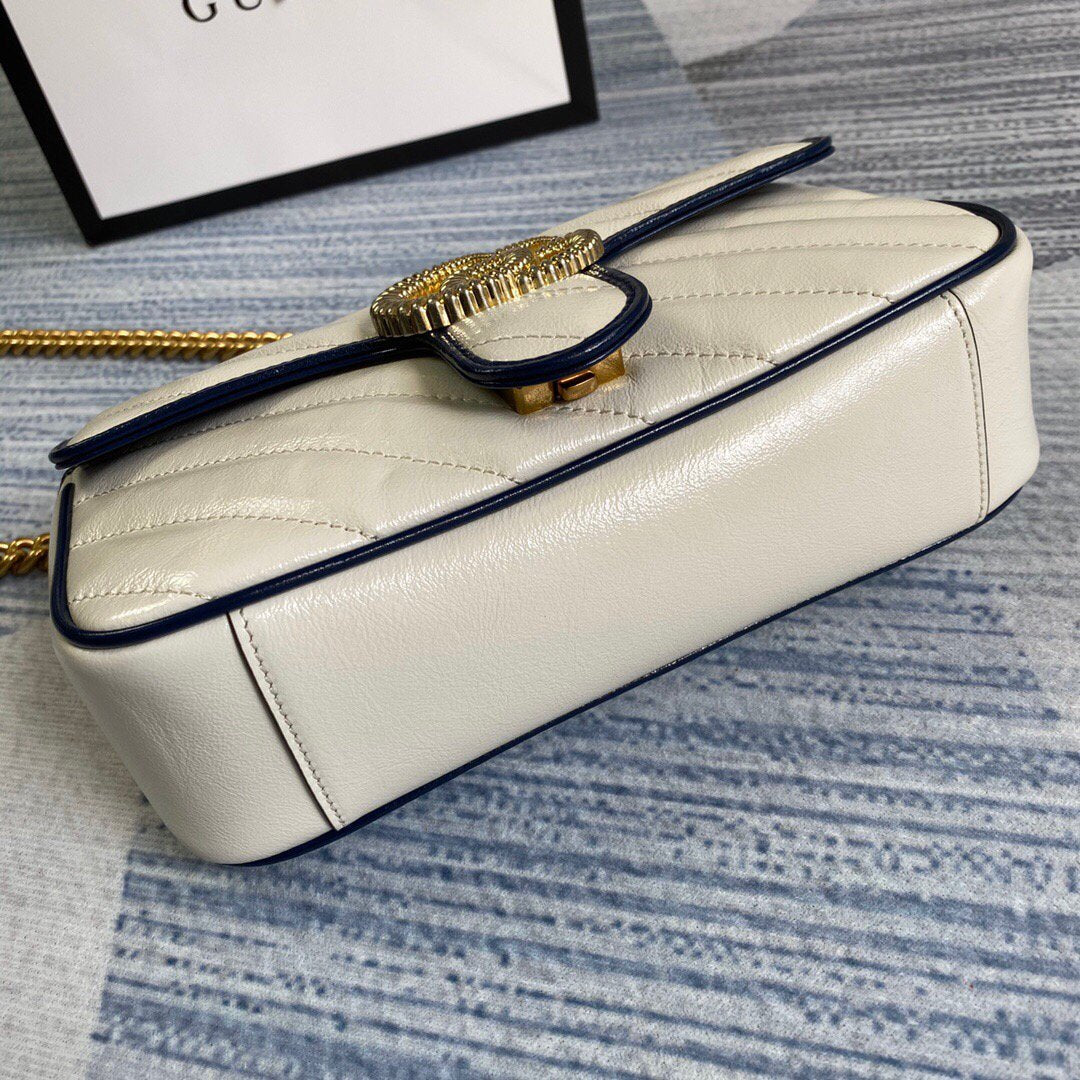 Gucci 446744 GG Marmont Matelass¨¦ Mini Bag Beige - luxibagsmall