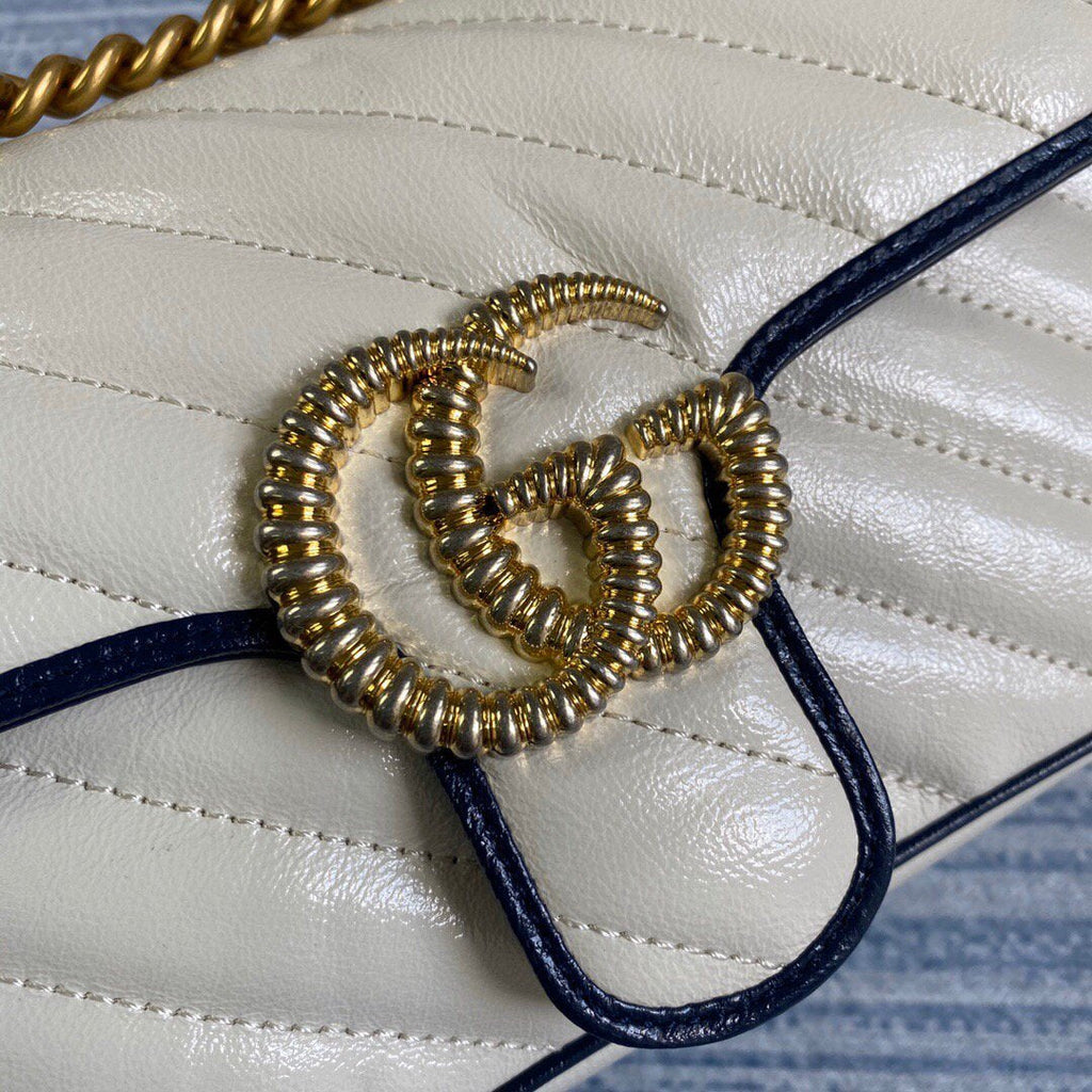 Gucci 446744 GG Marmont Matelass¨¦ Mini Bag Beige - luxibagsmall